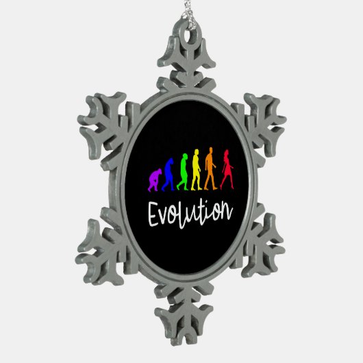 Evolutie Tin Sneeuwvlok Ornament (Links)