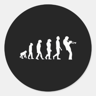 Evolutie Trompetspeler Muzikant Instrumentjazz Ronde Sticker