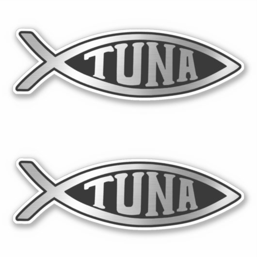 Evolutie - Tuna x 2 Sticker (Voorkant)