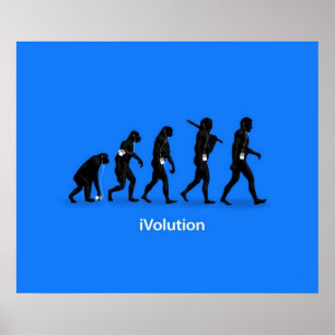 Evolutie van Ape naar Man met iPod Poster