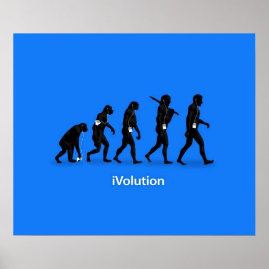Evolutie van Ape naar Man met iPod Poster (Voorkant)
