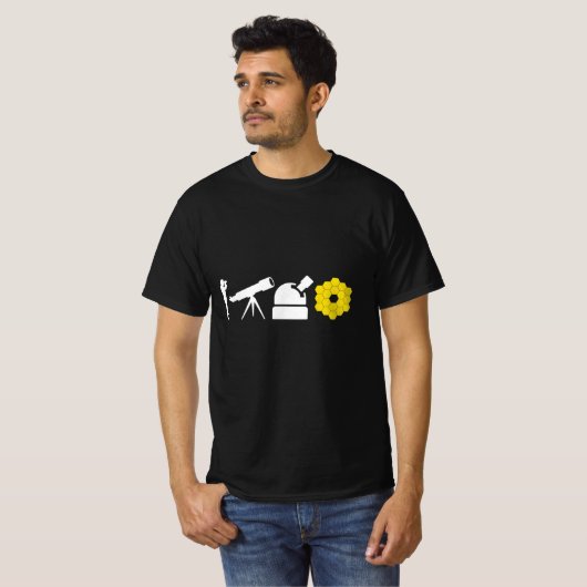 Evolutie van astronomische telescopen James Webb S T-shirt (Voorkant volledig)