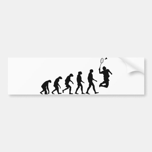 Evolutie van Badminton Bumpersticker (Voorkant)