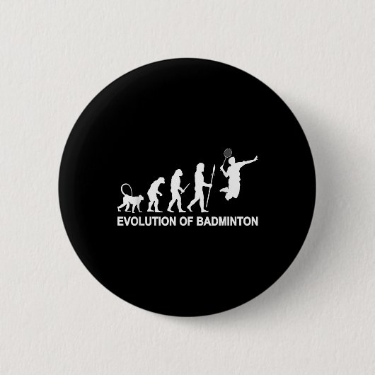 Evolutie van badminton  ronde button 5,7 cm (Voorkant)