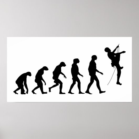 Evolutie van bergbeklimmen poster (Voorkant)