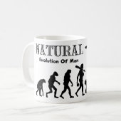 Evolutie van bevrijd Man (naturistisch Man) Koffiemok (Voorkant links)
