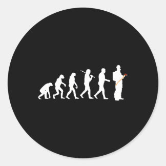 Evolutie van brandweerman ronde sticker