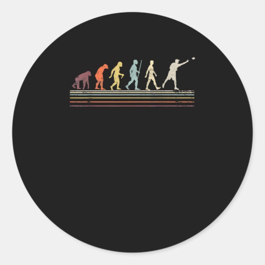 Evolutie van Cornhole Speler Bean Bag Toss Ronde Sticker (Voorkant)