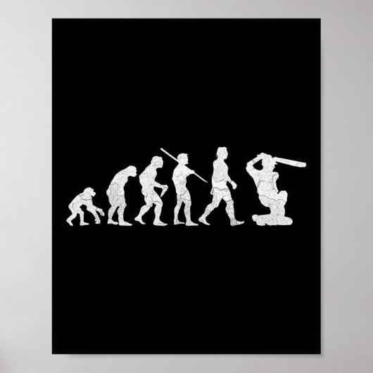 Evolutie van Cricket T-shirt Funny Clic Wereld Cad Poster (Voorkant)