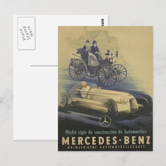  evolutie van de Classic Car Briefkaart (Voorkant / Achterkant)