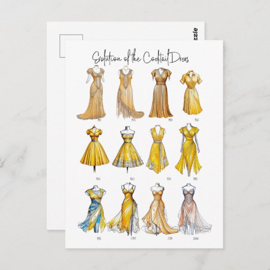 Evolutie van de Cocktailjurk Briefkaart (Voorkant / Achterkant)