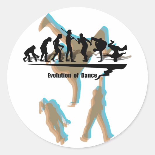 Evolutie van de dans ronde sticker (Voorkant)
