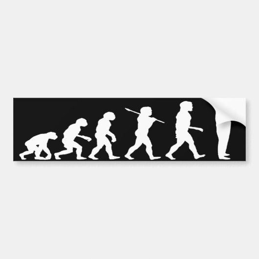 Evolutie van de donkere Bumpersticker van het Man (Voorkant)
