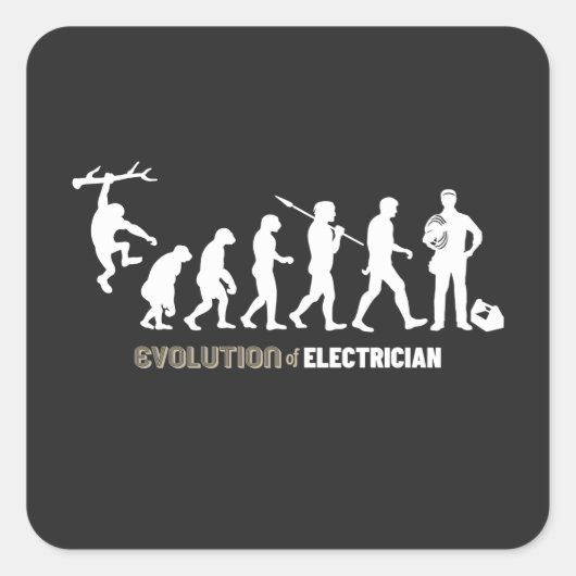 Evolutie van de elektricien vierkante sticker (Voorkant)