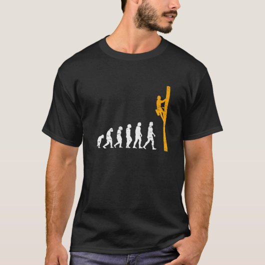 Evolutie van de elektrische ingenieur van Lineman T-shirt (Voorkant)