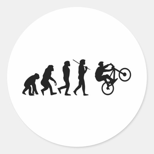 Evolutie van de fietser ronde sticker (Voorkant)