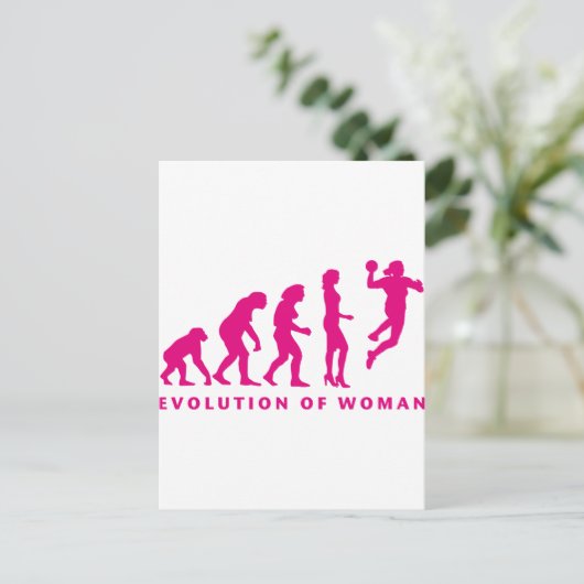 evolutie van de handbalvrouw briefkaart (Staand voorkant)