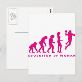 evolutie van de handbalvrouw briefkaart (Voorkant / Achterkant)