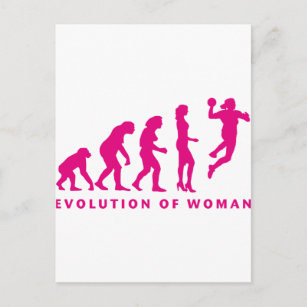 evolutie van de handbalvrouw briefkaart