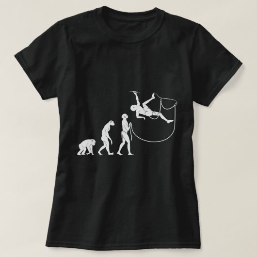 Evolutie van de klimmer van de klimmer t-shirt (Design voorkant)