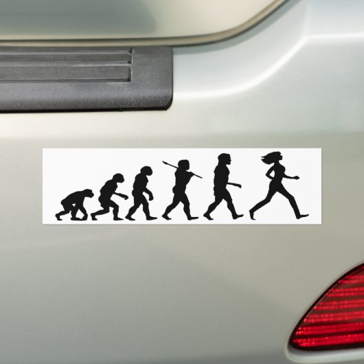 Evolutie van de lichte Bumpersticker van Vrouw (Op auto)