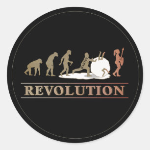 Evolutie van de Man revolutie van vrouwen ID462 Ronde Sticker