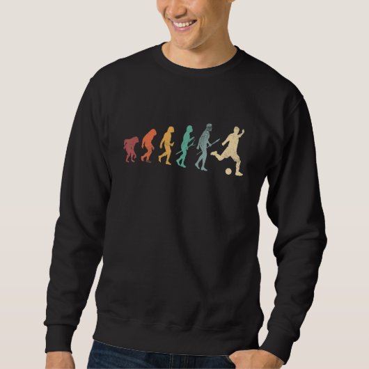 Evolutie van de Man Voetbal  Retro Trui (Voorkant)