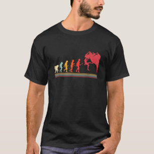 Evolutie Van De Mens Rots Klimmen Retro Vintage T-shirt