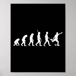 Evolutie van de mens - Voetbalfan Voetbalspeler Poster
