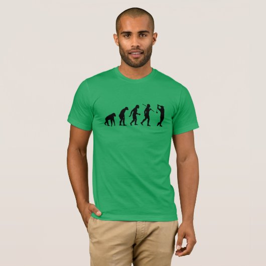 evolutie van de mensheid Funny Golf T-shirt (Voorkant volledig)