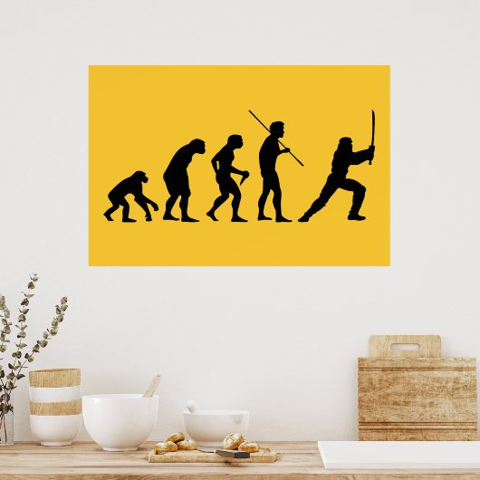 Evolutie van de Ninja - van Man tot Ninja Poster (Keuken)