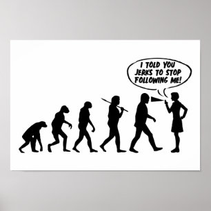 Evolutie van de pepperspuit voor vrouwen - grappig poster