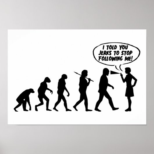 Evolutie van de pepperspuit voor vrouwen - grappig poster (Voorkant)