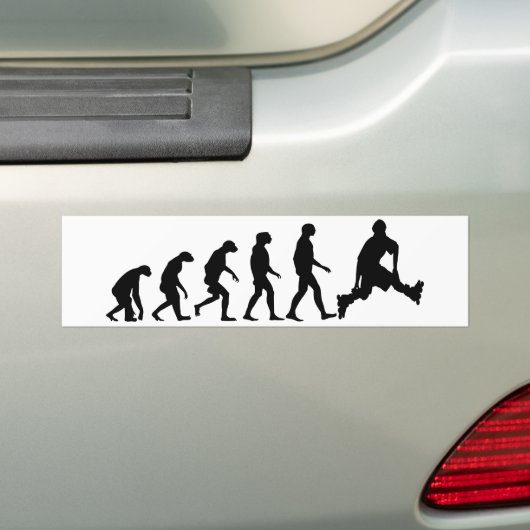 Evolutie van de Rollerblading Bumpersticker (Op auto)