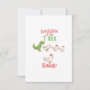 Evolutie van de T-Rex RAWR! Funny Dino Chicken Kaart