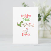 Evolutie van de T-Rex RAWR! Funny Dino Chicken Kaart (Staand voorkant)
