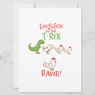 Evolutie van de T-Rex RAWR! Funny Dino Chicken Save The Date