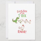 Evolutie van de T-Rex RAWR! Funny Dino Chicken Save The Date (Voorkant)