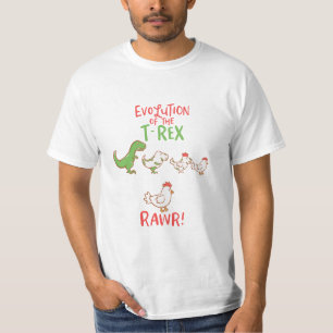 Evolutie van de T-Rex RAWR! Funny Dino Chicken T-shirt