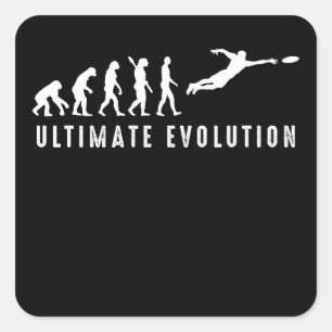 Evolutie van de Ultimate Frisbee Sport Vierkante Sticker
