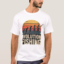 Evolutie van de Visserij - Retro Visser Zonsonderg T-shirt