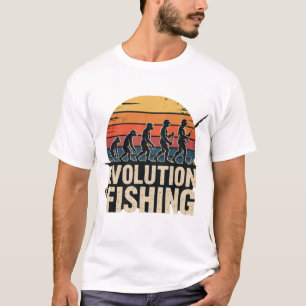 Evolutie van de Visserij - Retro Visser Zonsonderg T-shirt