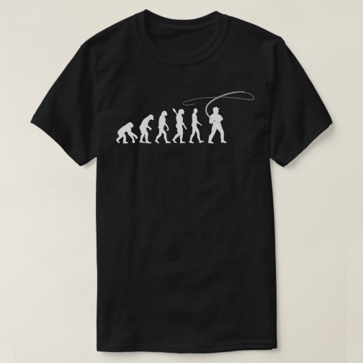 Evolutie van de vliegvisserij t-shirt (Design voorkant)