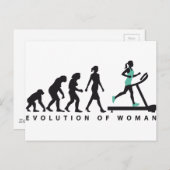 evolutie van de vrouw die op de loopband jogging briefkaart (Voorkant / Achterkant)
