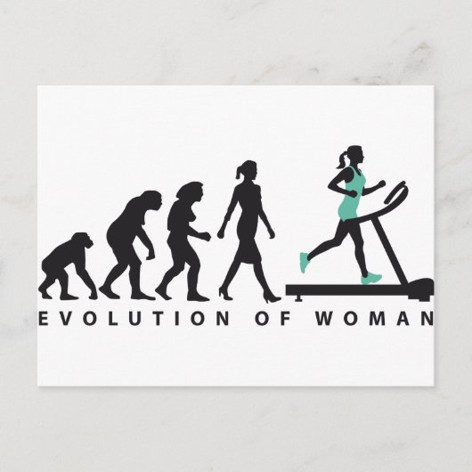evolutie van de vrouw die op de loopband jogging briefkaart (Voorkant)