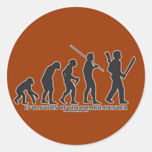 Evolutie van de Zombie Hunter Ronde Sticker