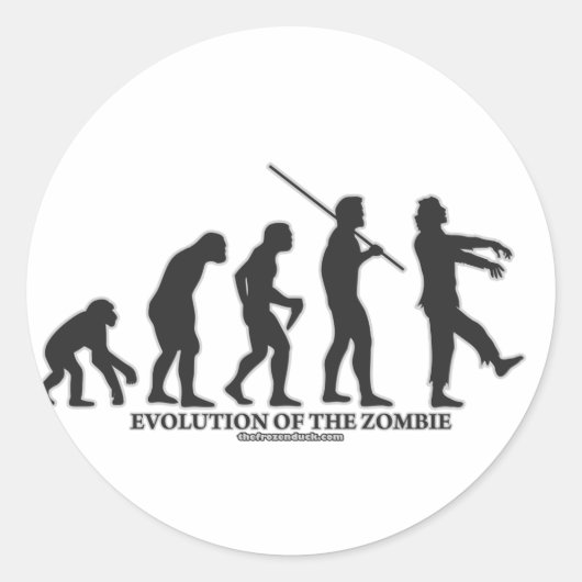Evolutie van de Zombie Ronde Sticker (Voorkant)