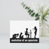 "Evolutie van een apostaat" Briefkaart (Staand voorkant)