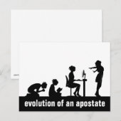 "Evolutie van een apostaat" Briefkaart (Voorkant / Achterkant)
