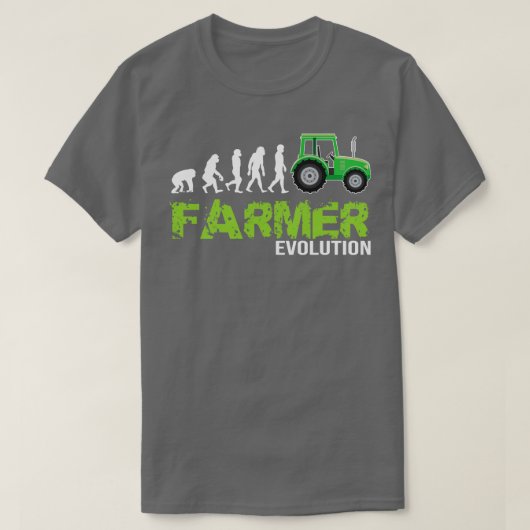 Evolutie van een boer Grappige tractor kweekgesche T-shirt (Design voorkant)